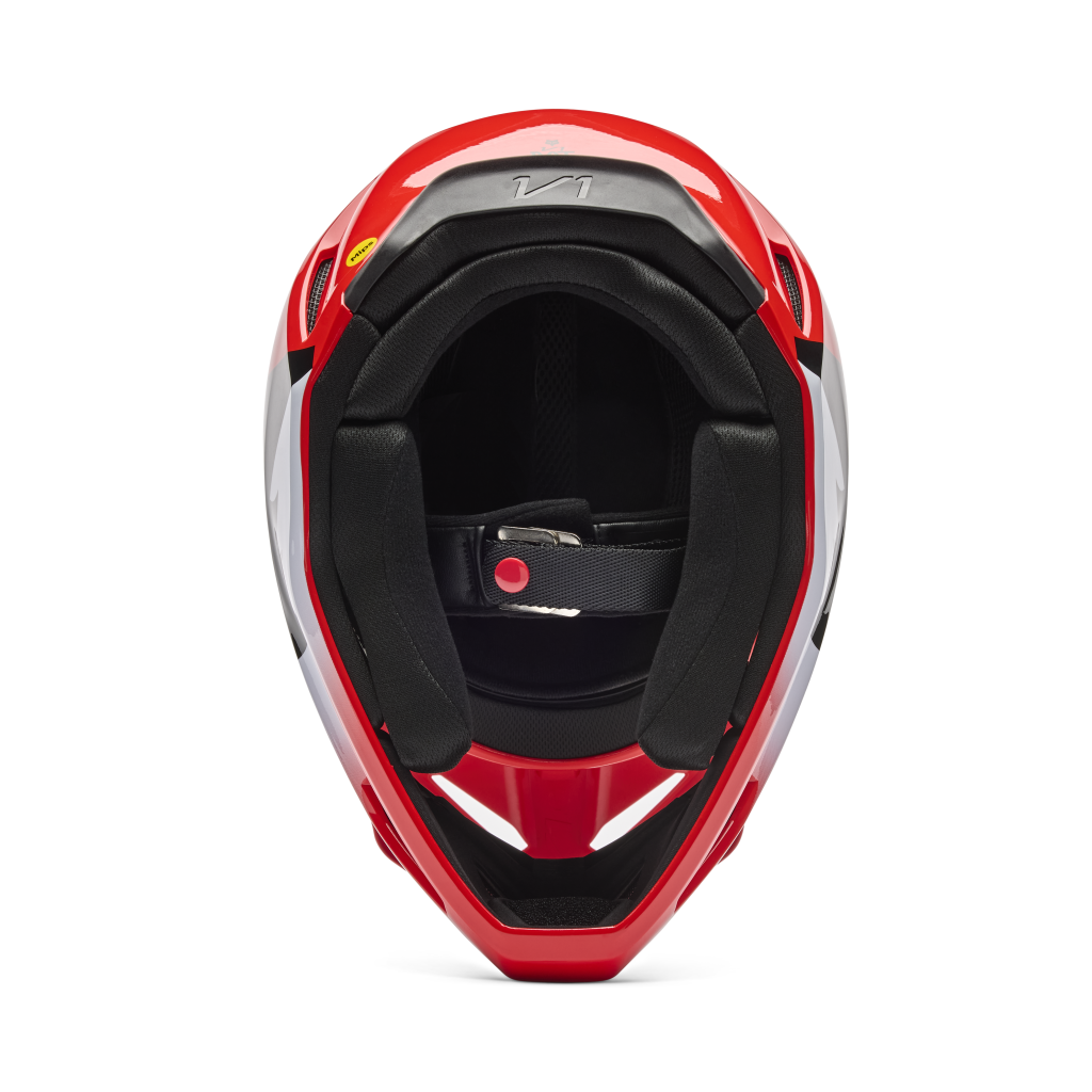 Fox Racing Yth V1 Shield Motocross Helm in ROT