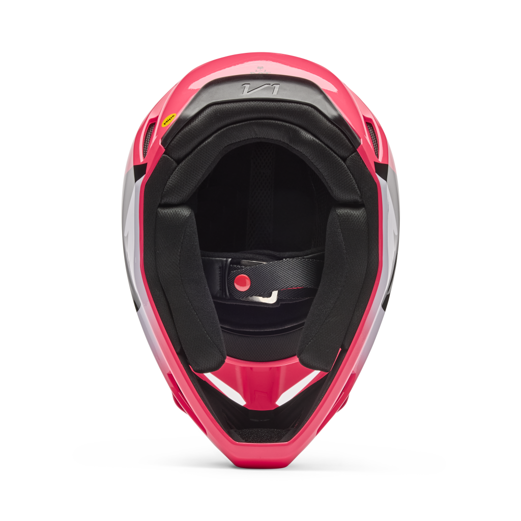 Fox Racing Yth V1 Shield Motocross Helm in PINK