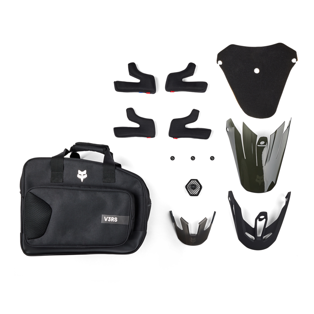 Fox Racing V3 RS Carbon Solid Motocross Helm in SCHWARZ