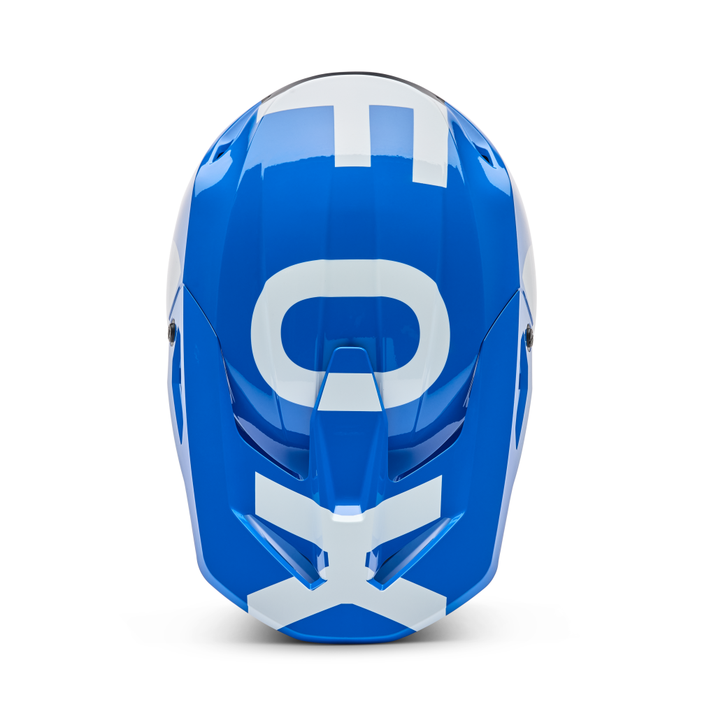 Fox Racing Yth V1 Shield Motocross Helm in BLAU