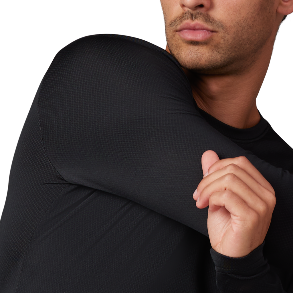 Fox Racing Tecbase Fire LS Shirt in SCHWARZ