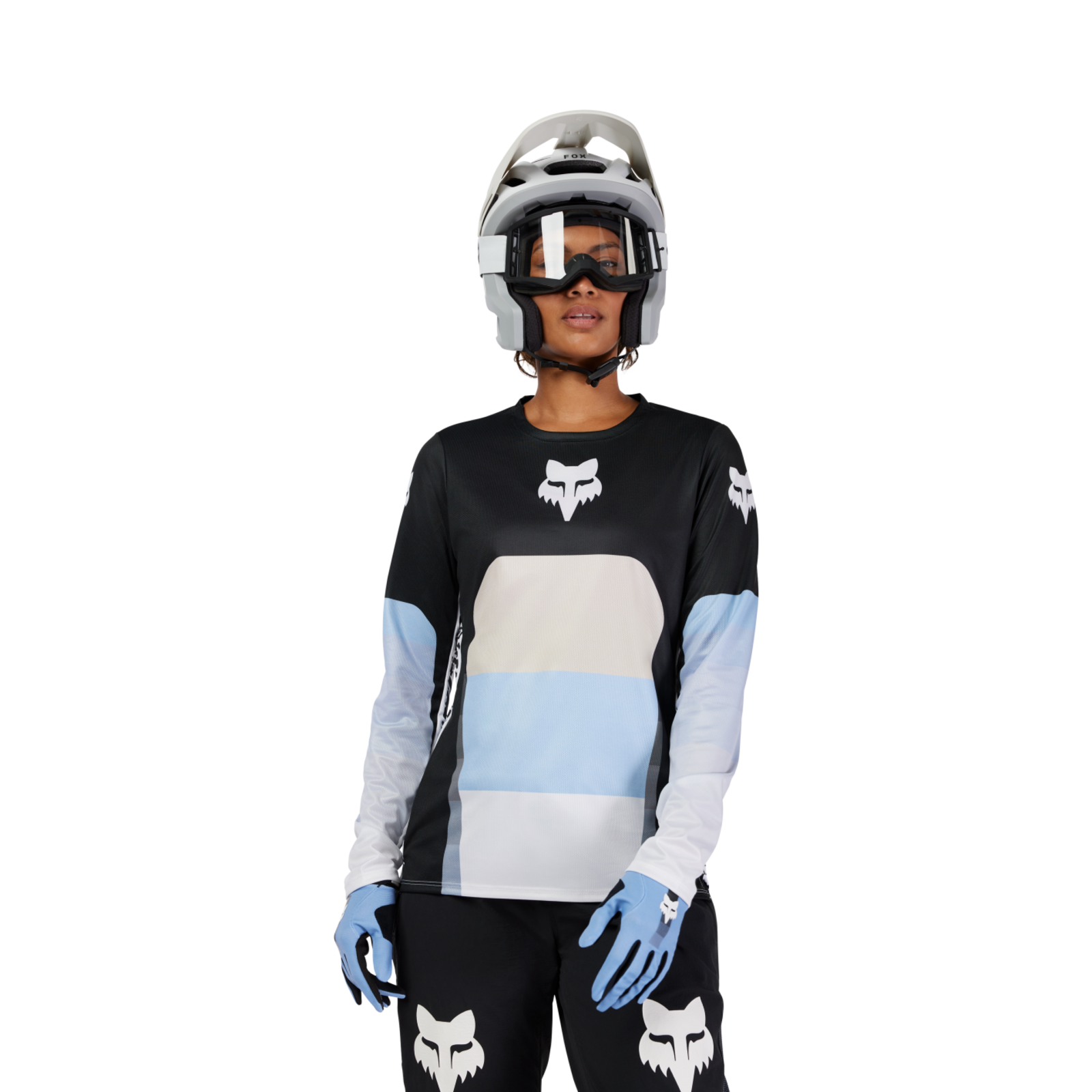 Fox Racing W Ranger LS Grid Trikot langarm in BLAU