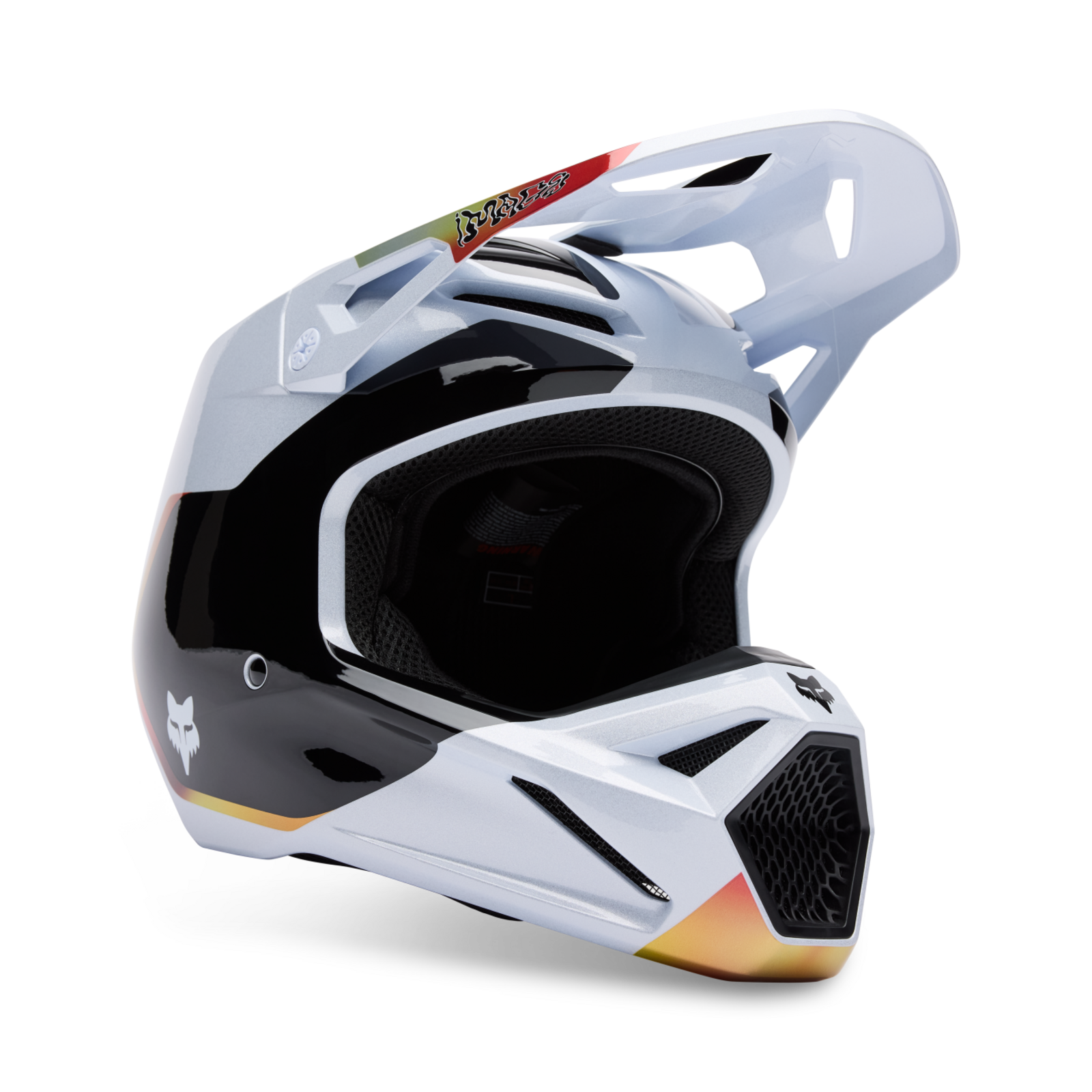 Fox Racing V1 Hello Future Motocross Helm in WEISS