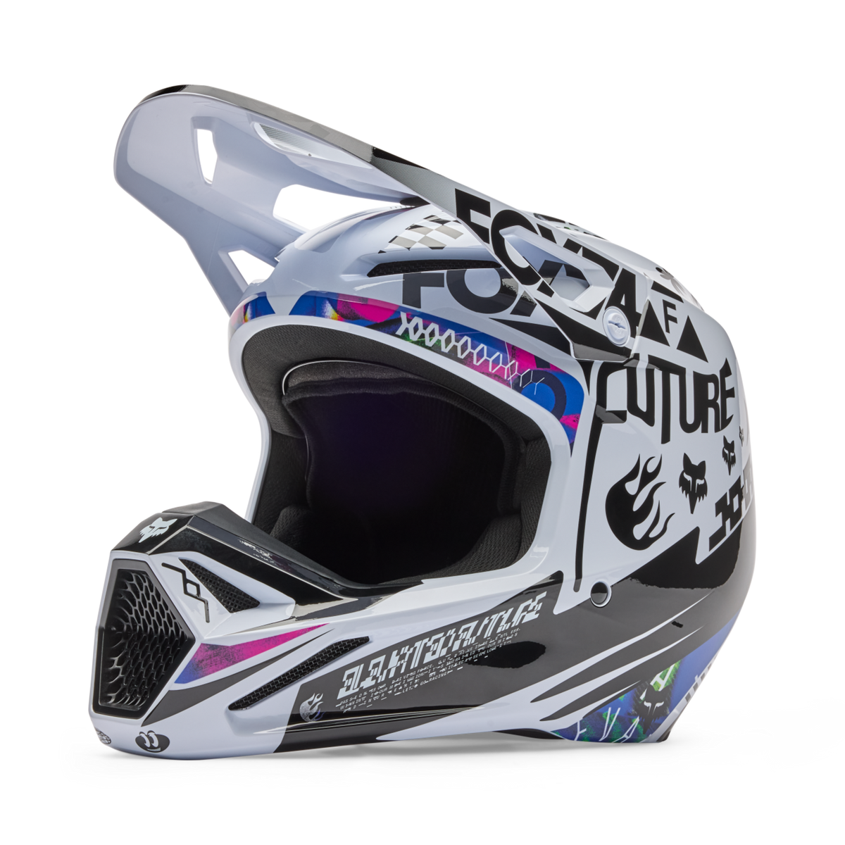 Fox Racing V1 Image Cosmo Motocross Helm in WEISS