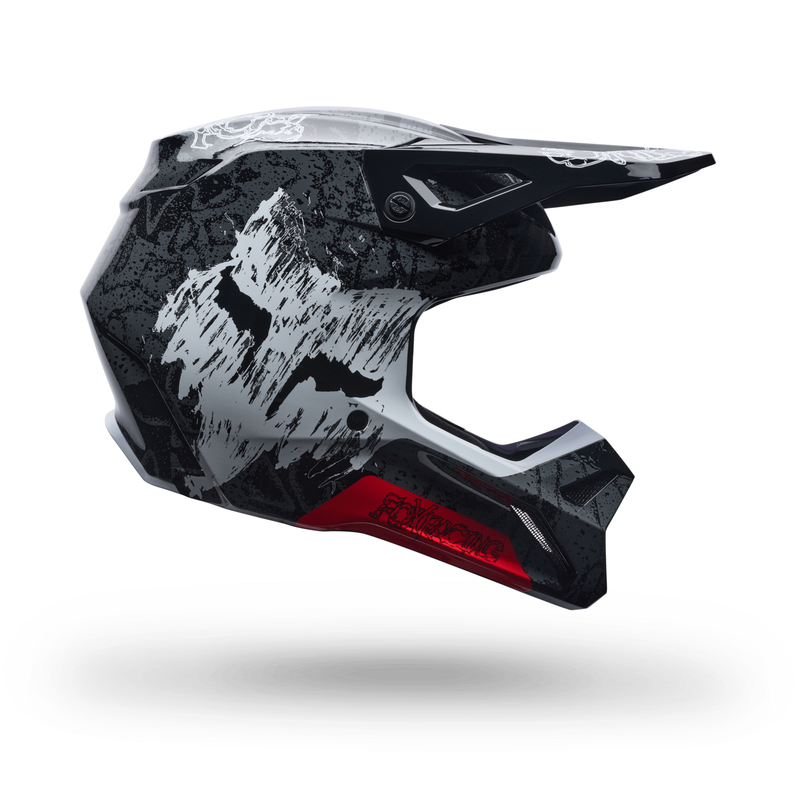 Fox Racing V1 Abyss Helmet in SCHWARZ