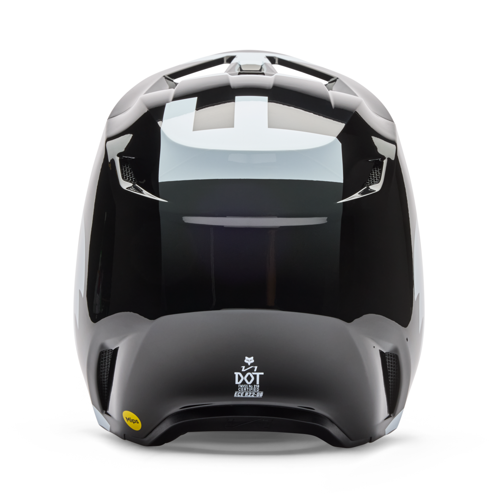 Fox Racing Yth V1 Shield Motocross Helm in SCHWARZ