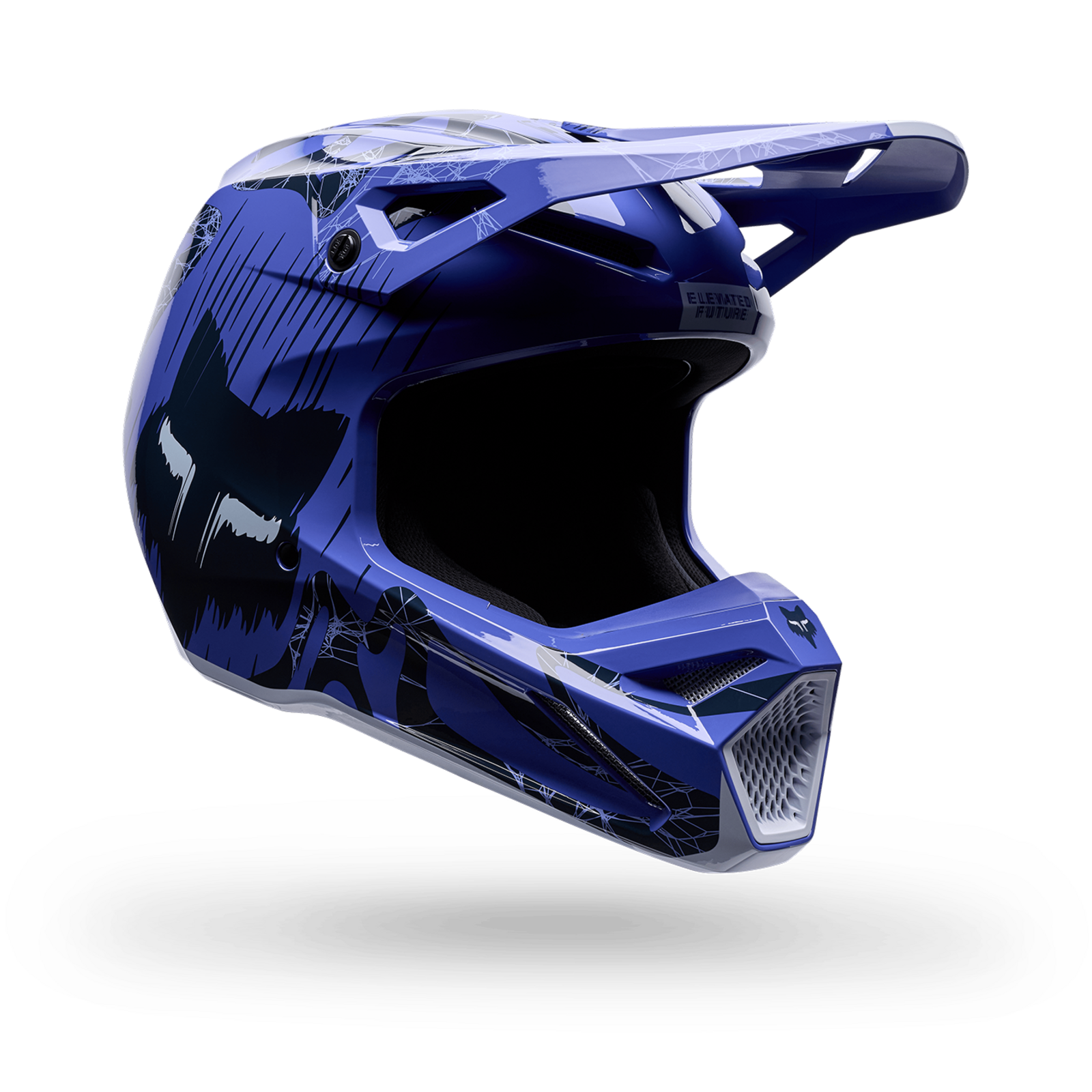 Fox Racing Yth V1 Diffuse SE Motocross Helm in BLAU