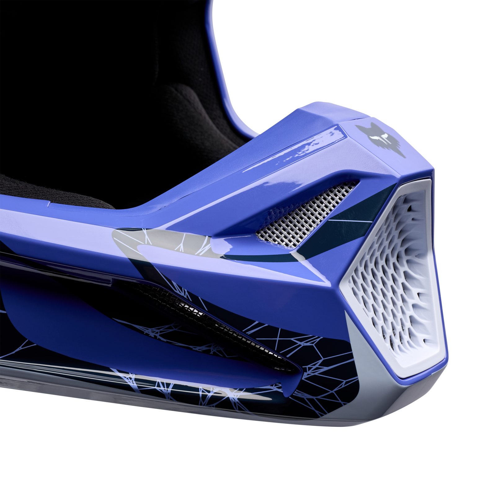Fox Racing Yth V1 Diffuse SE Motocross Helm in BLAU
