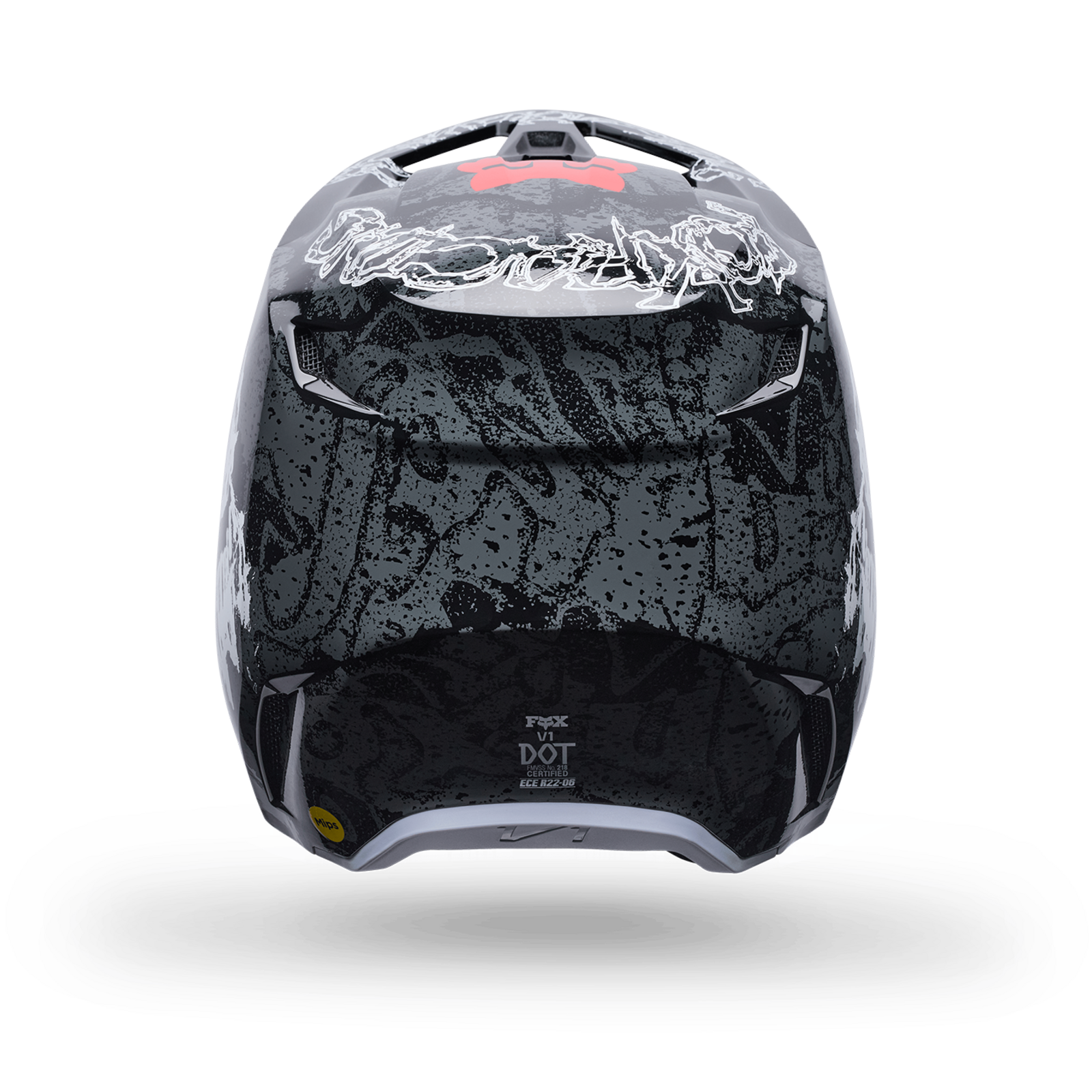 Fox Racing Yth V1 Abyss Helmet in SCHWARZ