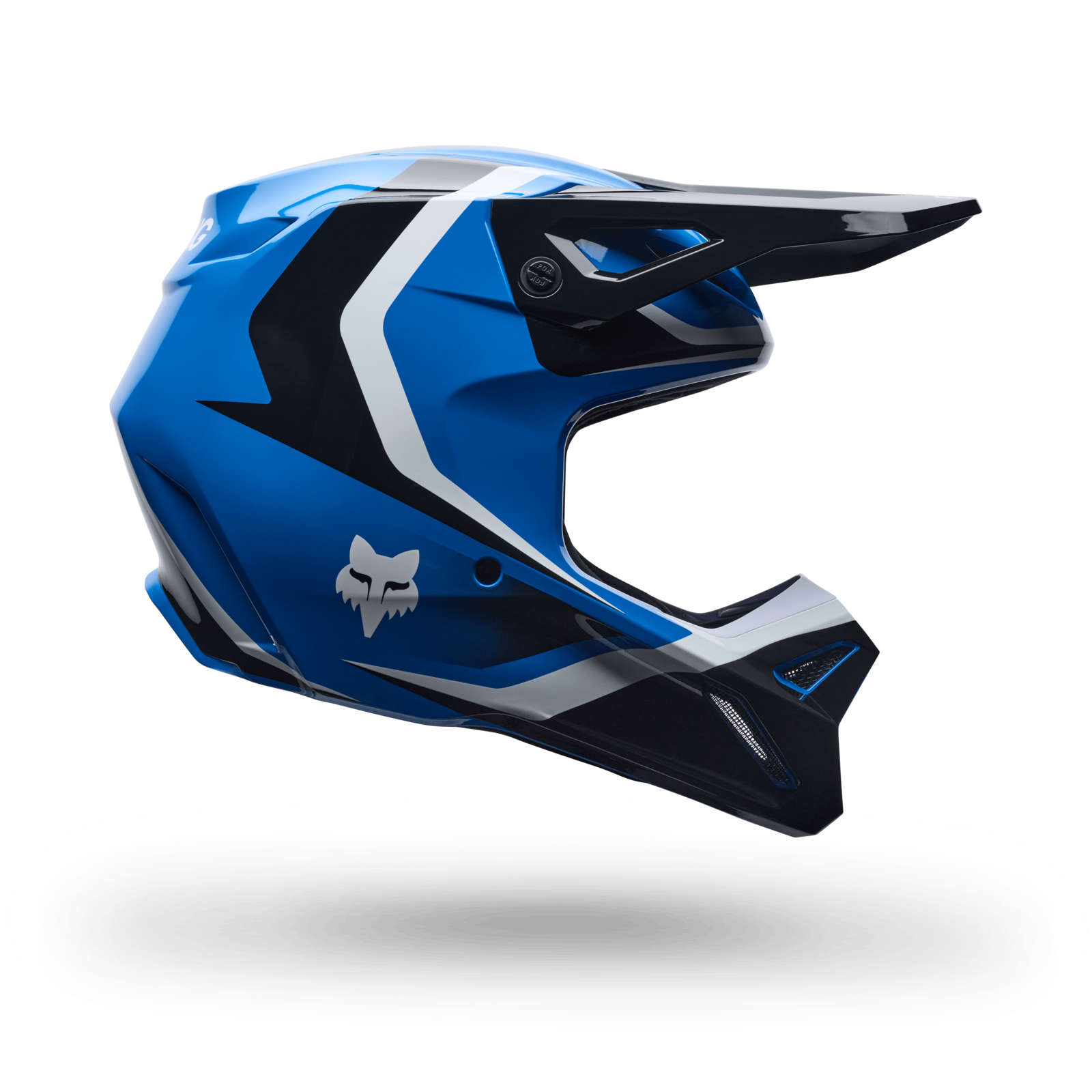 Fox Racing Yth V1 Frame Helmet in BLAU