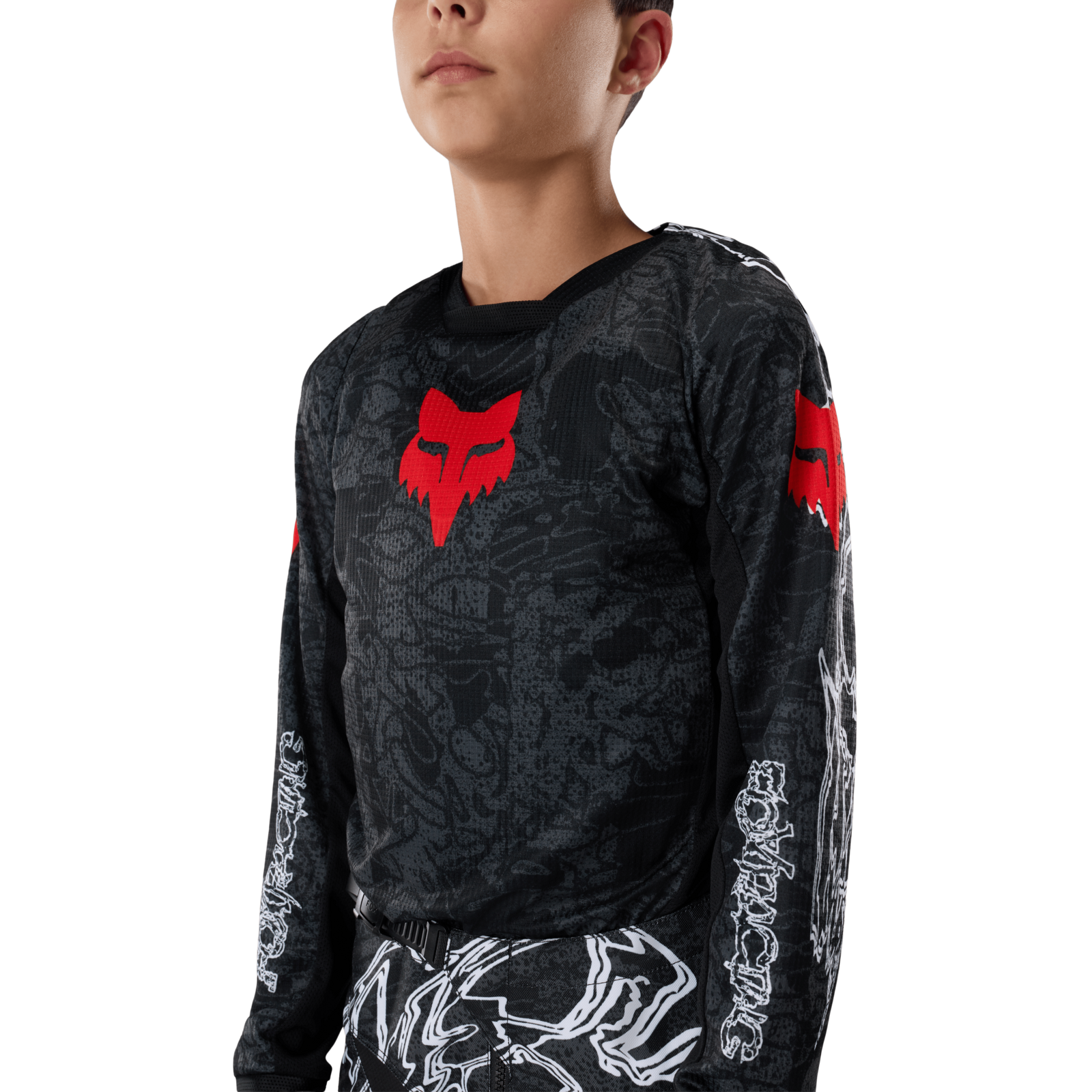 Fox Racing Yth 180 Abyss Jersey in SCHWARZ