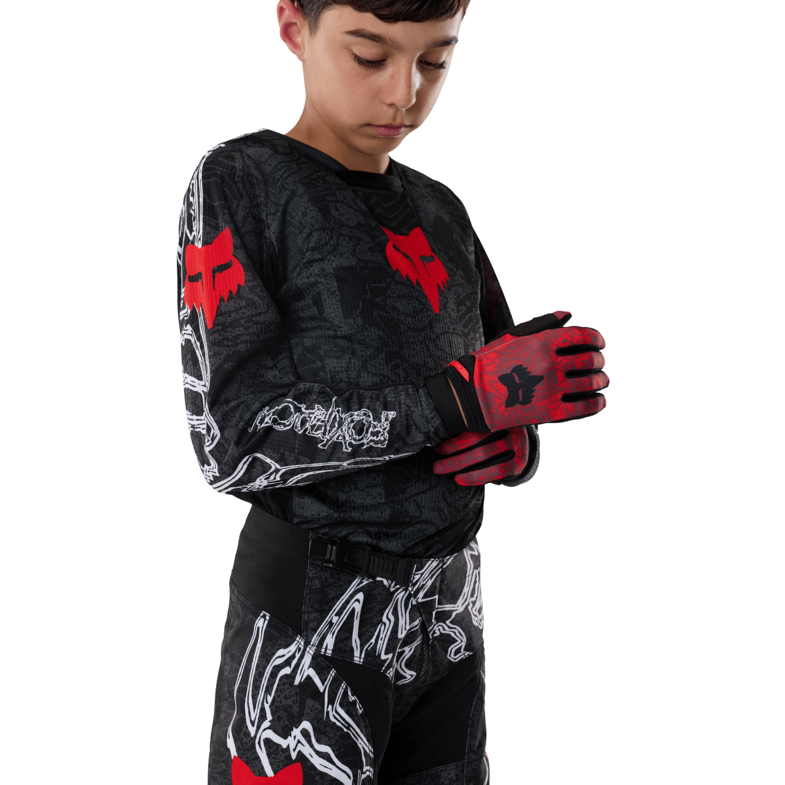 Fox Racing Yth 180 Abyss Jersey in SCHWARZ