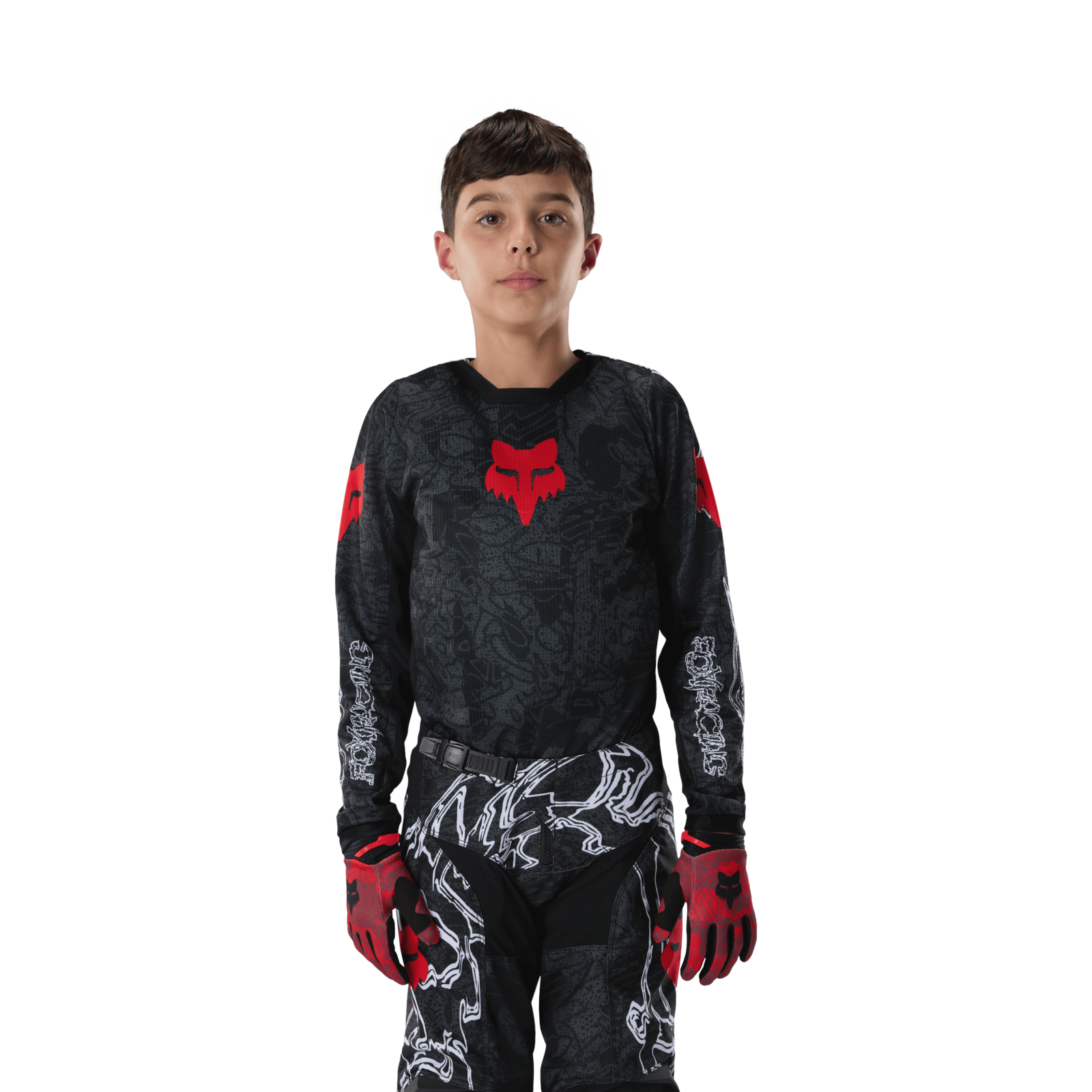 Fox Racing Yth 180 Abyss Jersey in SCHWARZ