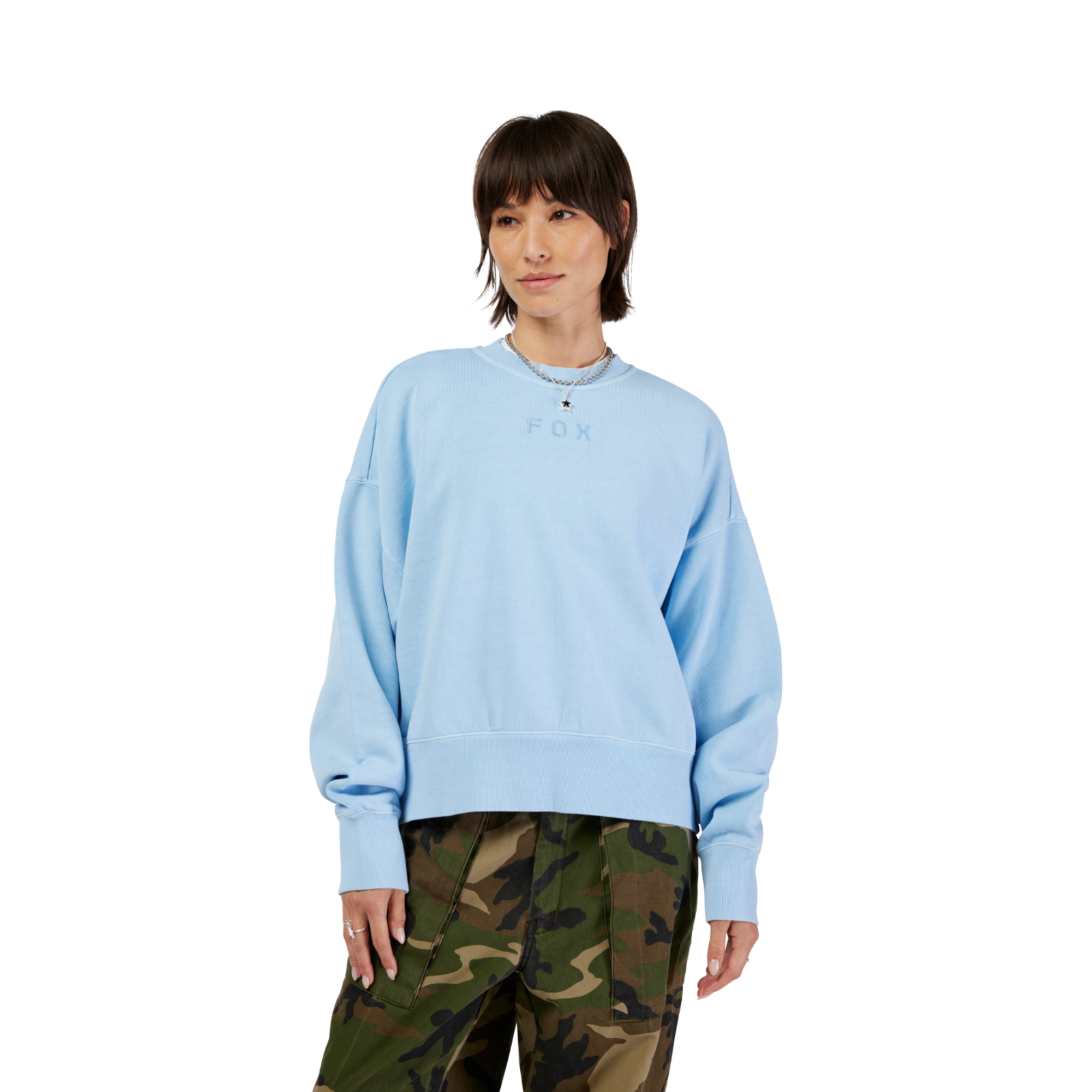 Fox Racing W Wordmark Ov Fleece Crew in BLAU