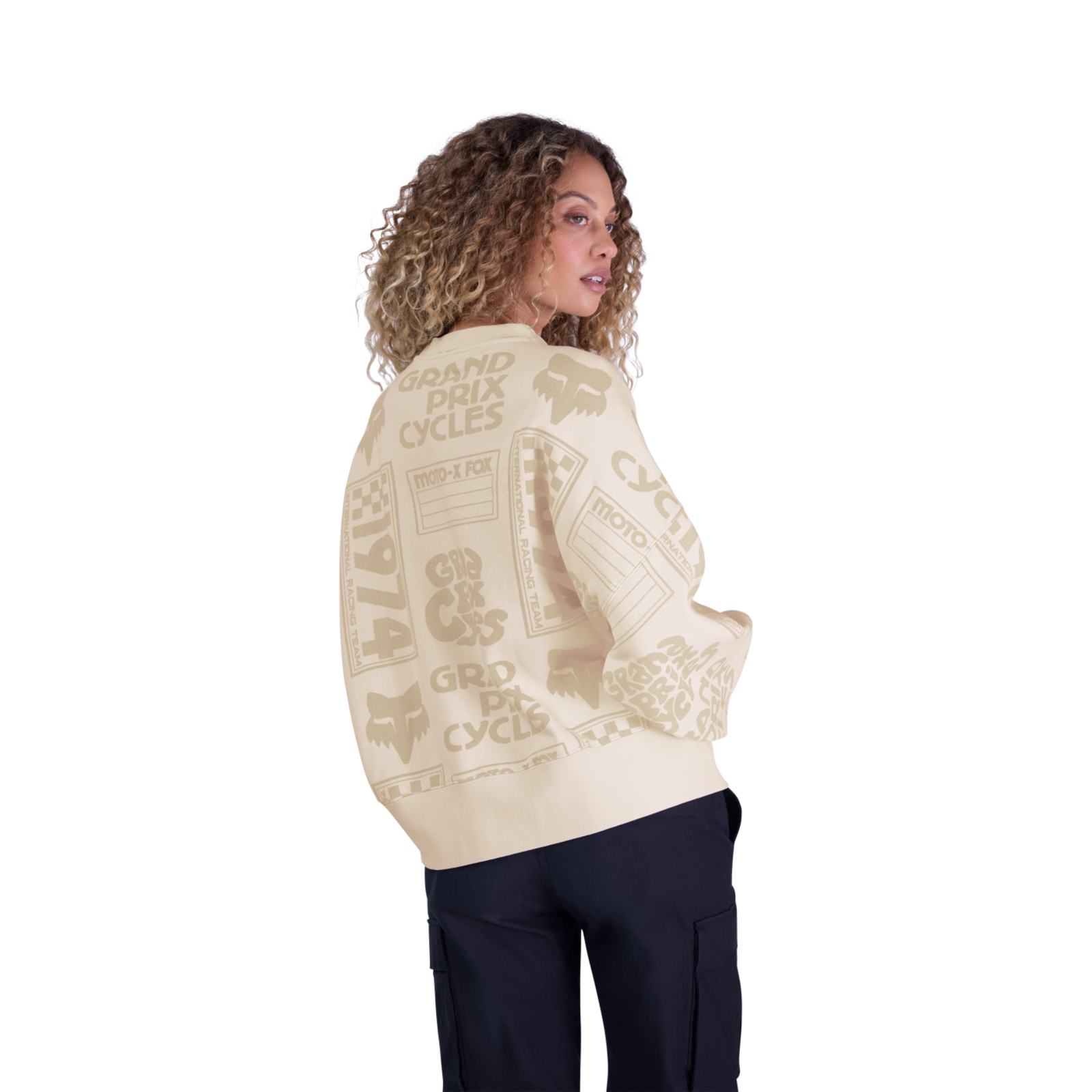 Fox Racing W Circa 74 Oversized Fleece Crew in BEIGE