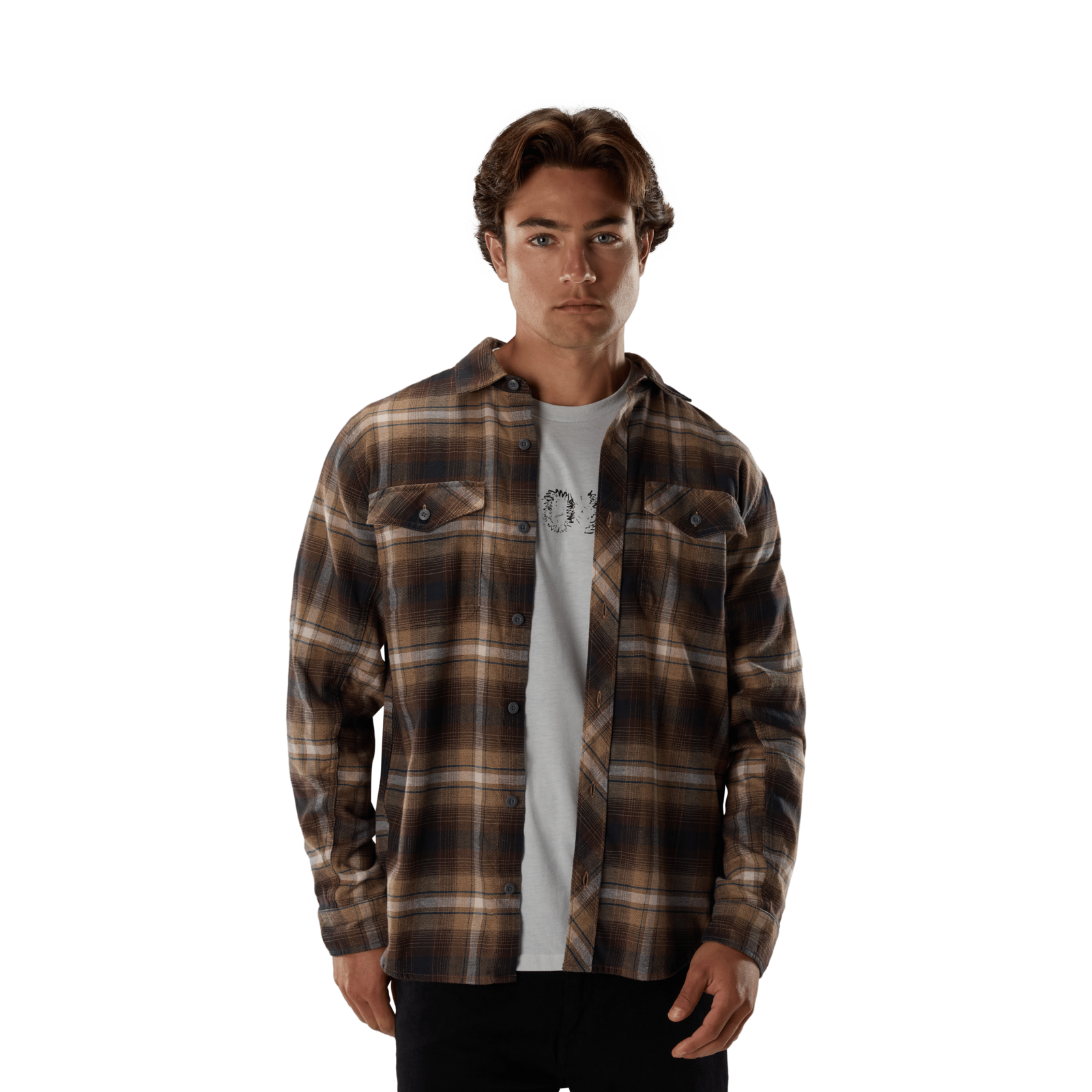 Fox Racing Survivalist Stretch Flannel Ls in BRAUN