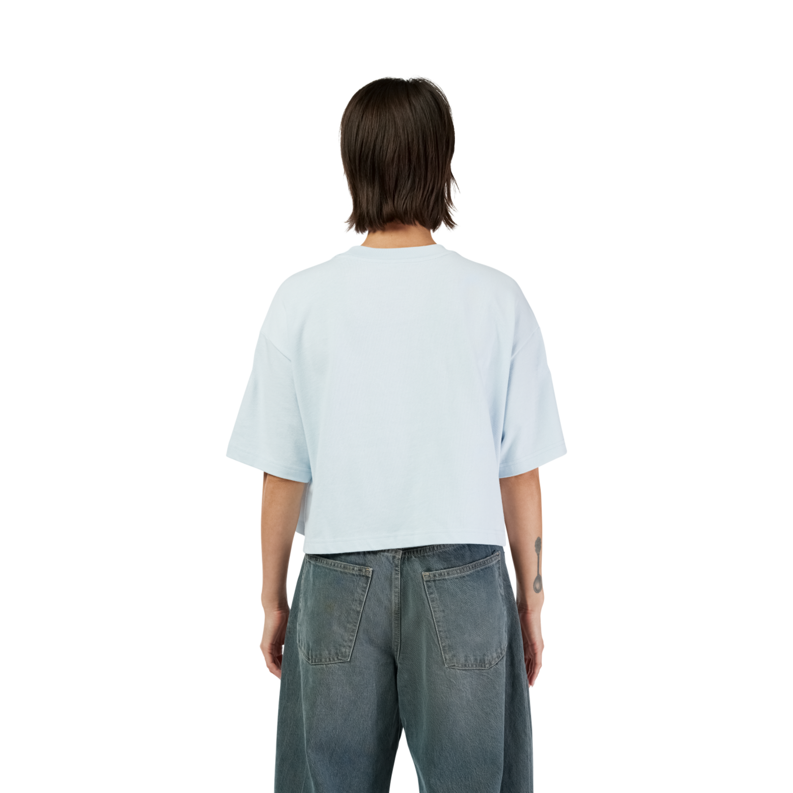 Fox Racing W Wordmark Os Crop Tee in BLAU
