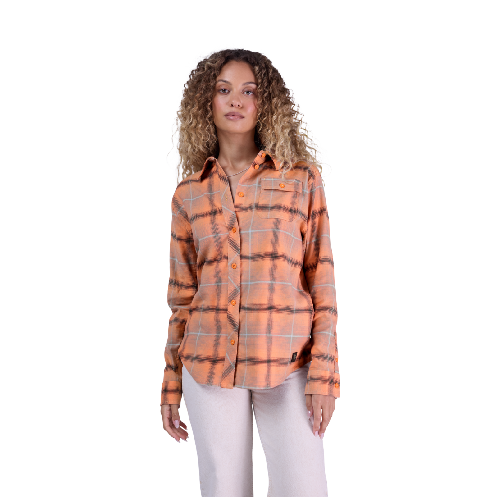 Fox Racing W Survivalist Stretch Flannel LS in ORANGE