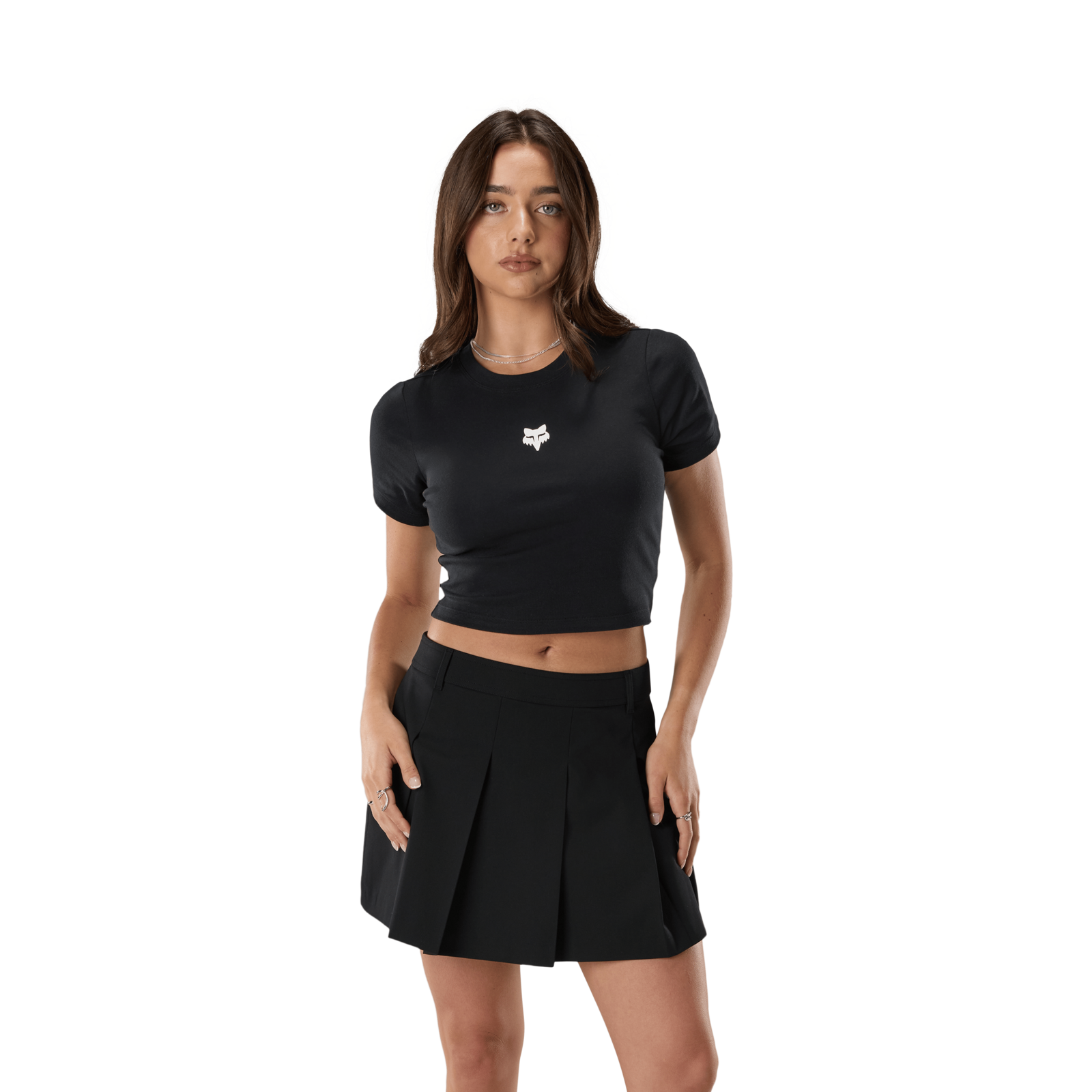 Fox Racing W Fox Head Rib Baby Tee in SCHWARZ