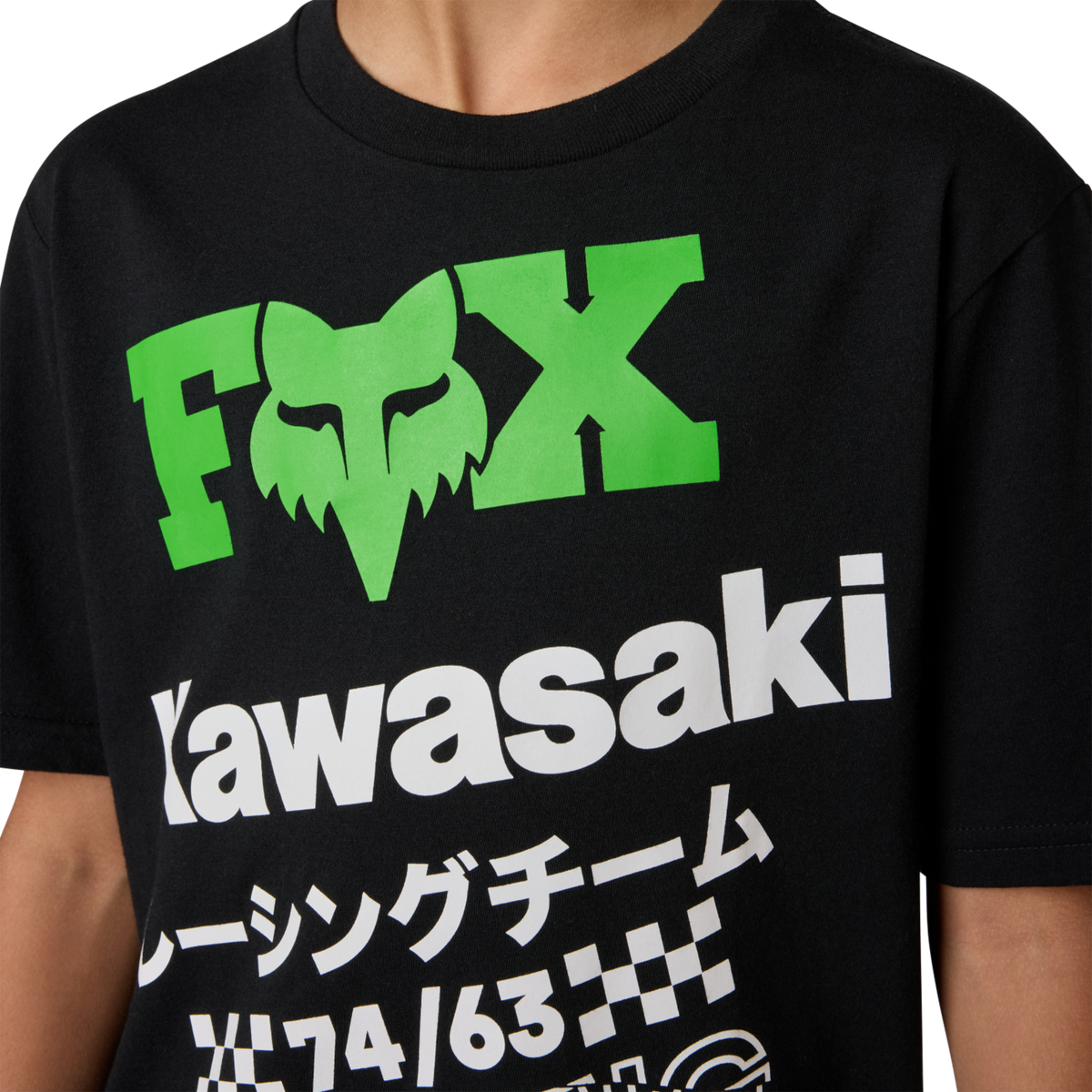 Fox Racing Yth Kawi Ss Tee in SCHWARZ