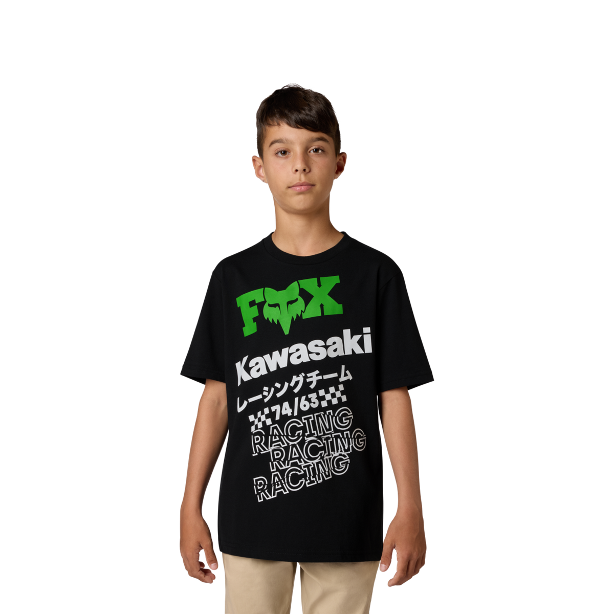 Fox Racing Yth Kawi Ss Tee in SCHWARZ
