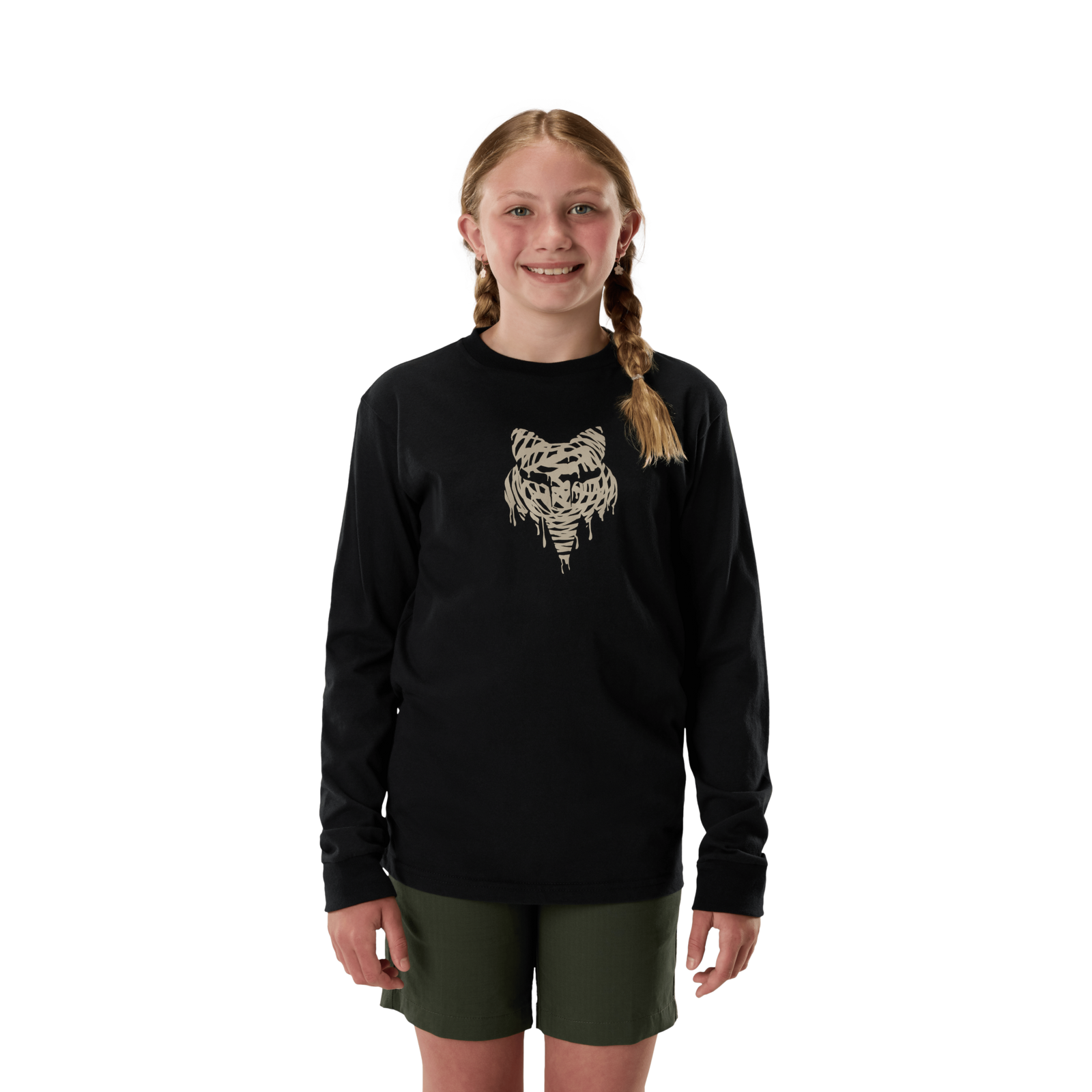 Fox Racing Yth Roughcut Ls Tee in SCHWARZ