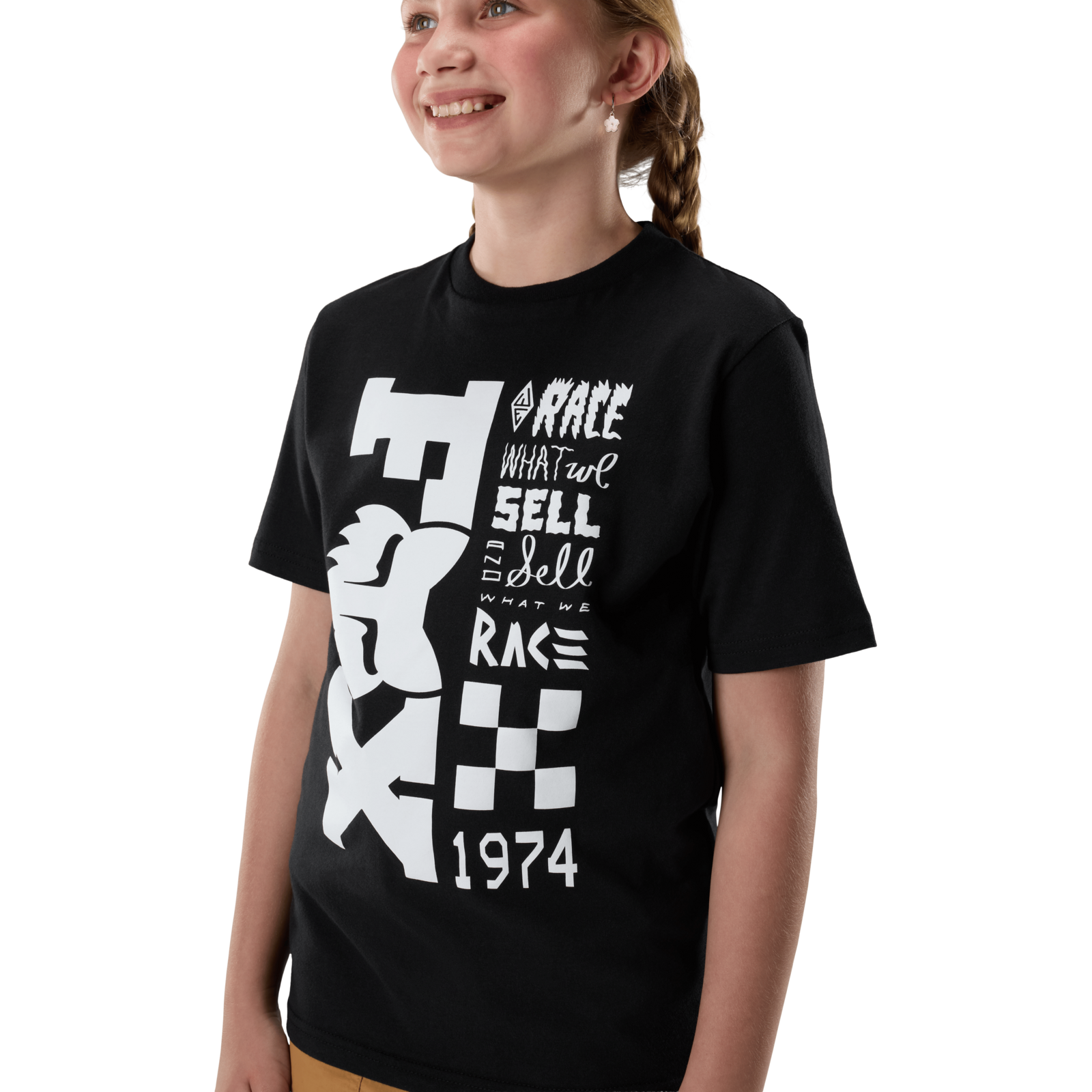 Fox Racing Yth Bend Ss Tee in SCHWARZ