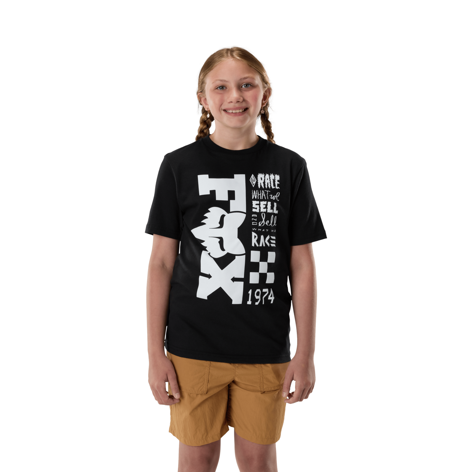 Fox Racing Yth Bend Ss Tee in SCHWARZ