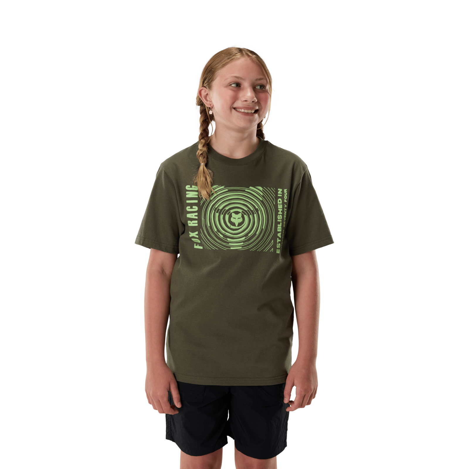 Fox Racing Yth Warped Ss Tee in GRÜN
