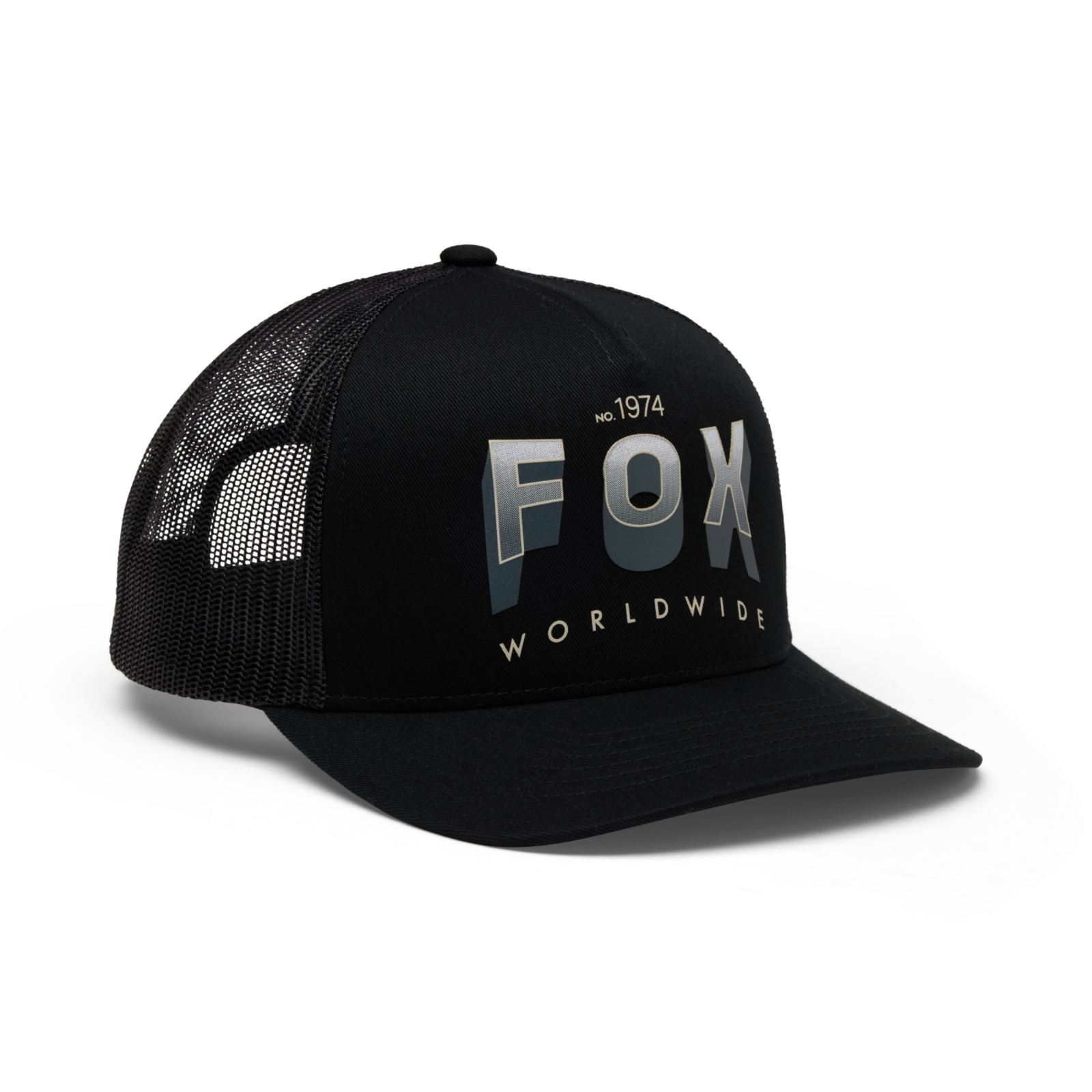 Fox Racing Block Mesh Trucker Hat in SCHWARZ