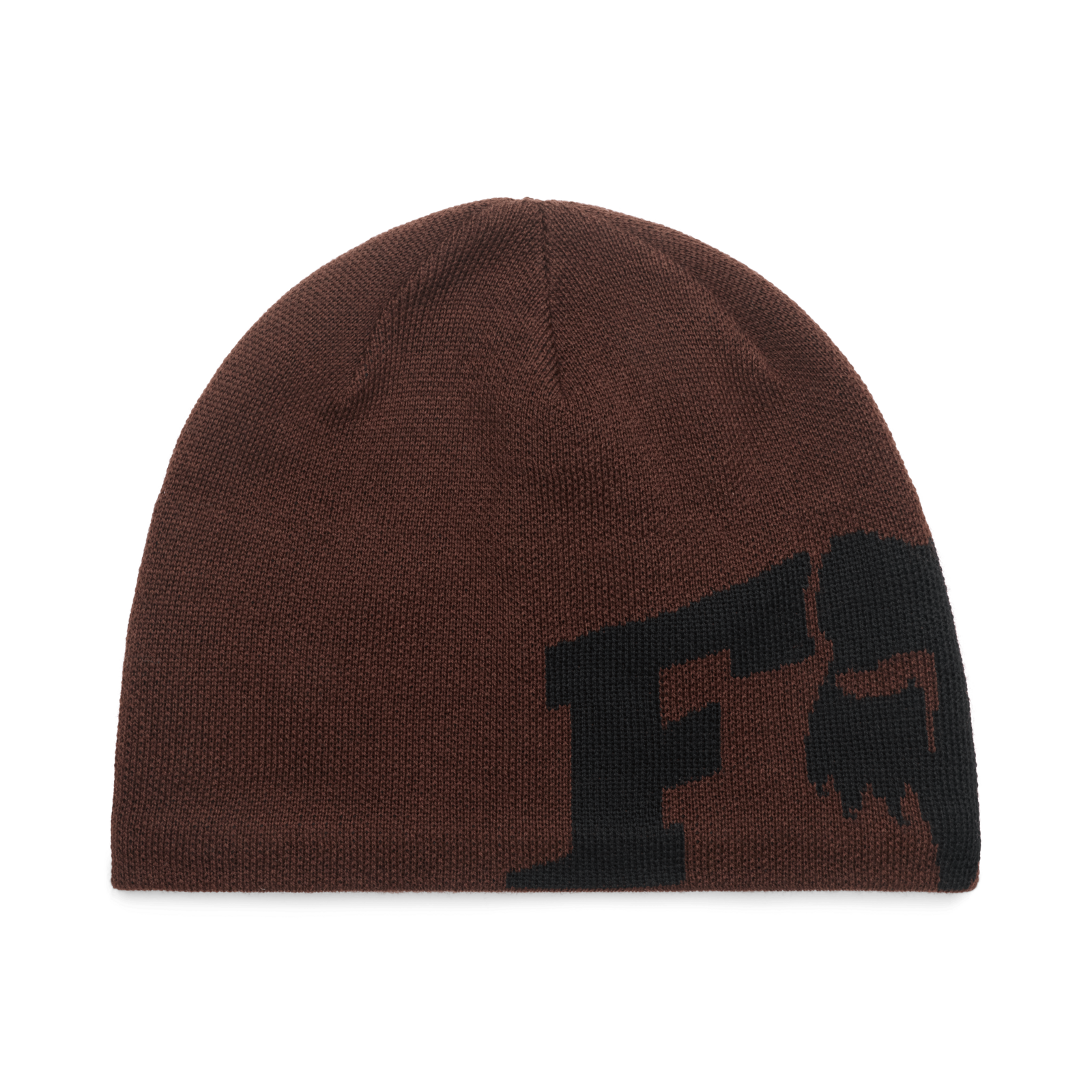 Fox Racing F Head X Jacquard Beanie in BRAUN