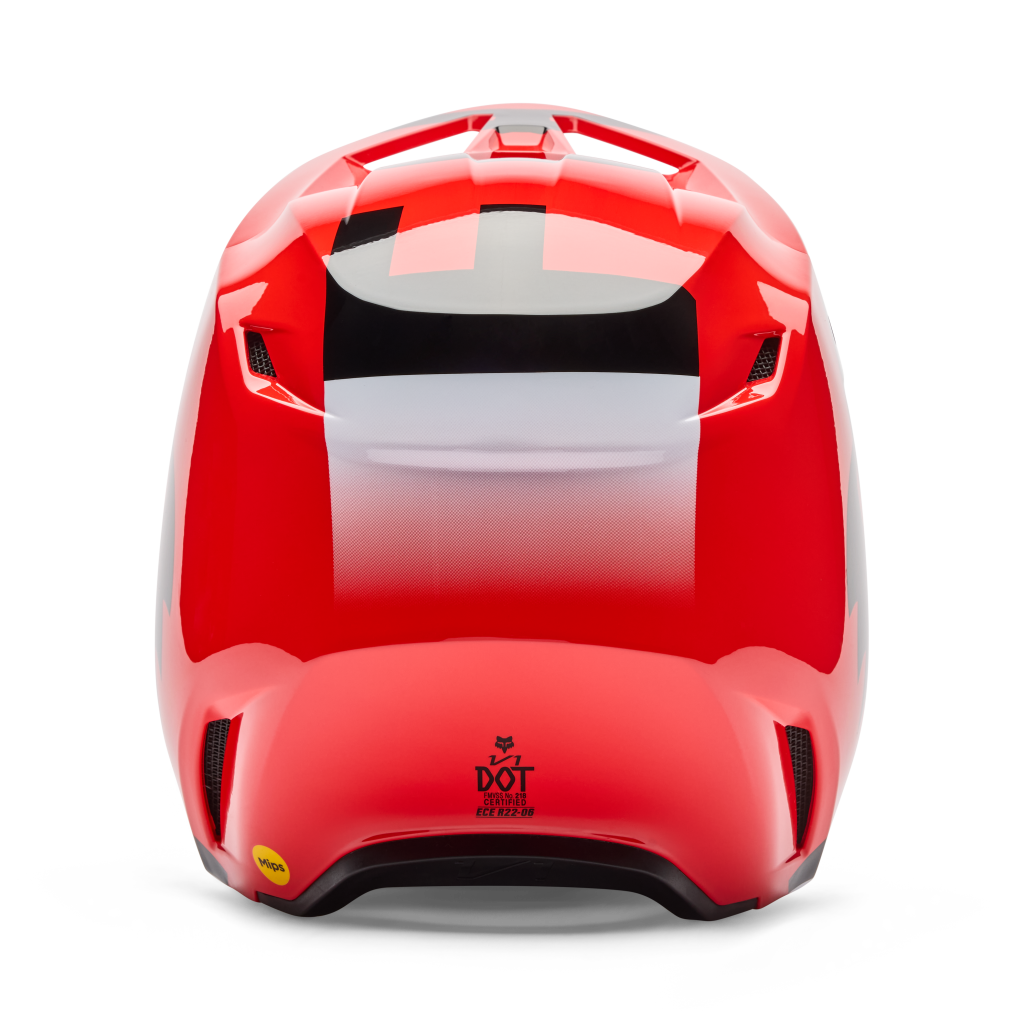 Fox Racing Yth V1 Shield Motocross Helm in ROT