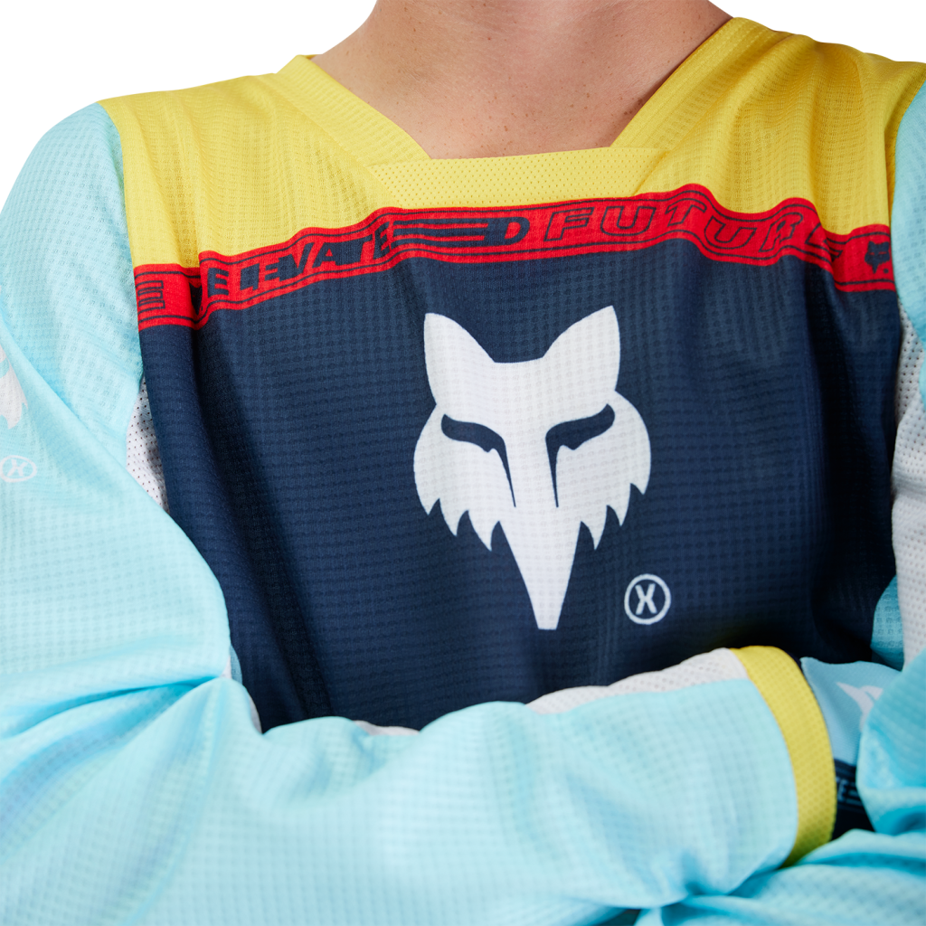 Fox Racing Yth 180 Elevated Motocrosstrikot in BLAU