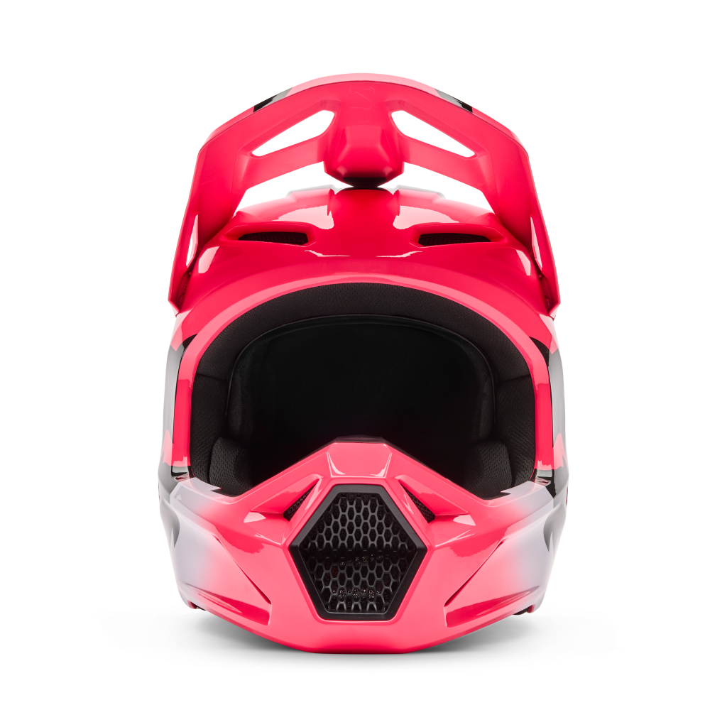 Fox Racing Yth V1 Shield Motocross Helm in PINK